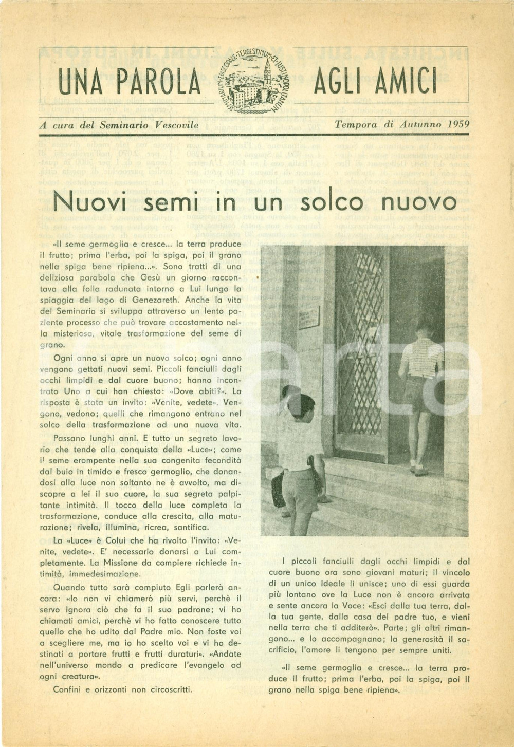 Giornale, rivista storica 1959 TRIESTE Una parola agli amici Vita SEMINARIO VESCOVILE Rivista 1