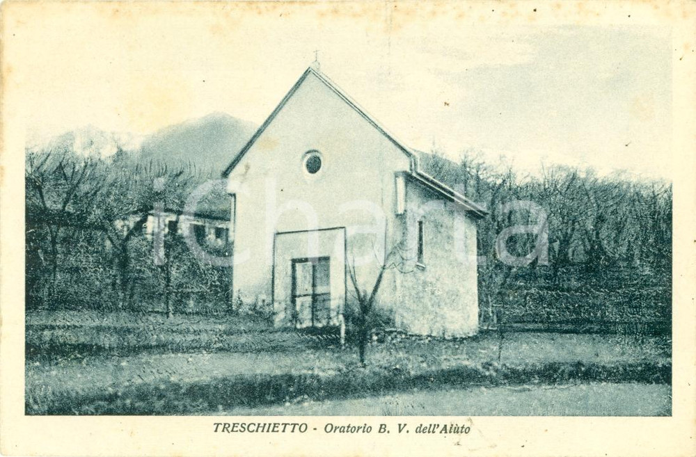 Cartolina originale da collezione 1940 ca BAGNONE MS Oratorio B.V. dell Aiuto a TRESCHIETTO Cartolina FP NV 1