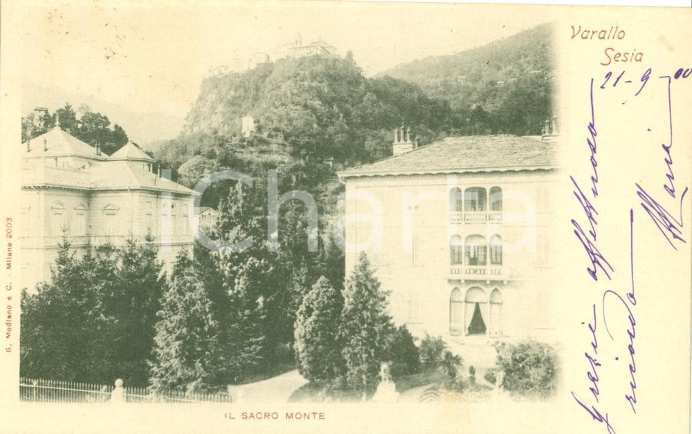 Cartolina originale da collezione 1900 VARALLO SESIA VC Veduta SACRO MONTE Cartolina FP VG 1
