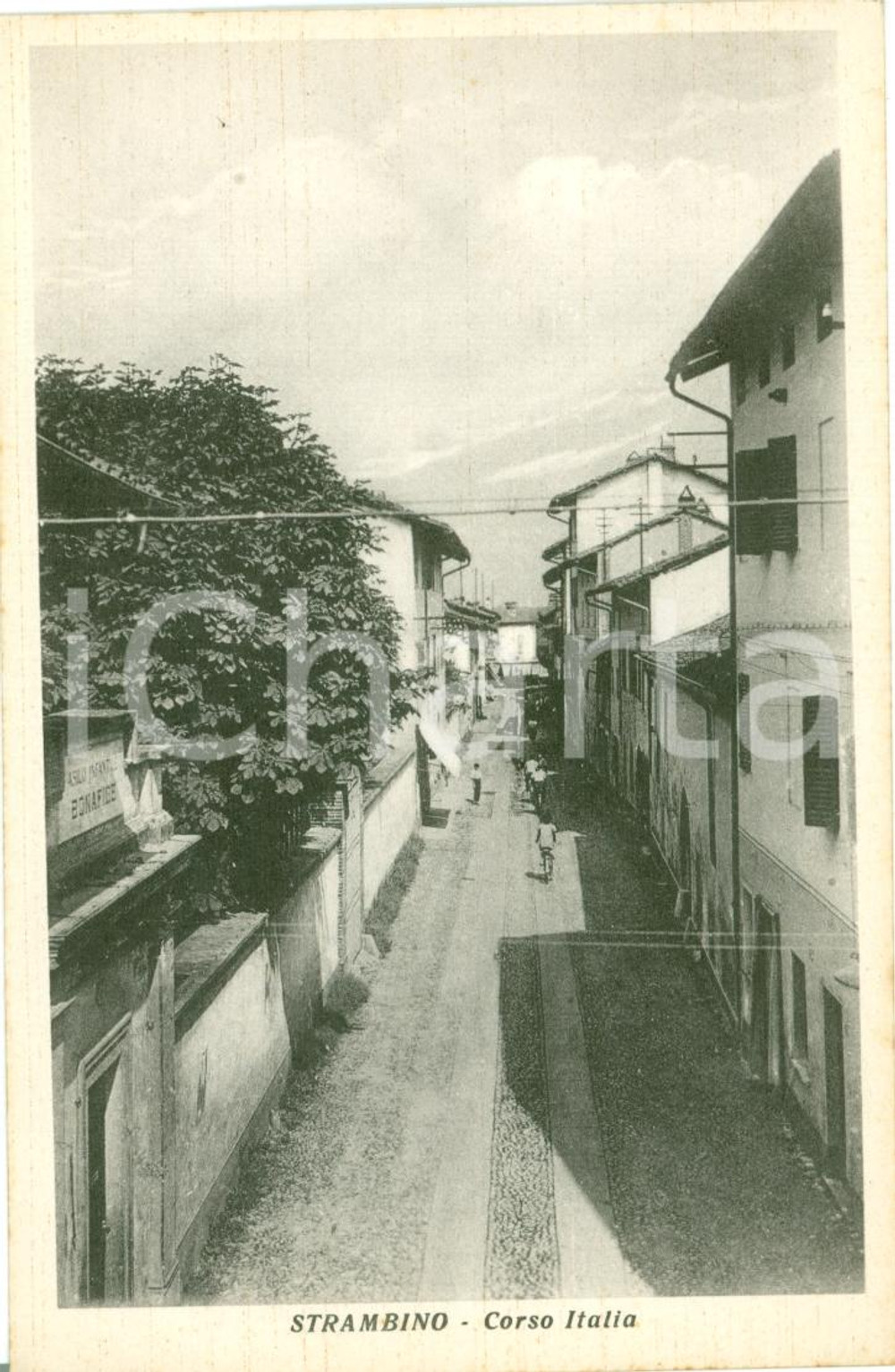 Cartolina originale da collezione 1940 ca STRAMBINO TO Veduta Corso Italia ANIMATA Cartolina 1 1