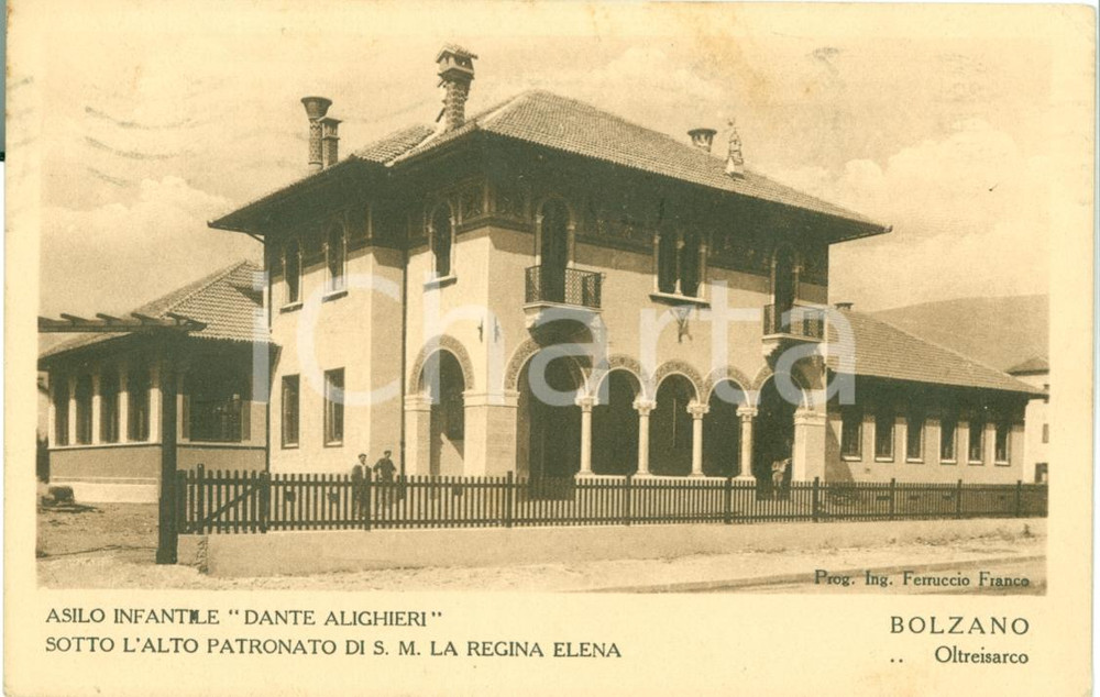 Cartolina originale da collezione 1937 BOLZANO Asilo infantile DANTE ALIGHIERI di OLTRISARCO Cartolina FP NV 1