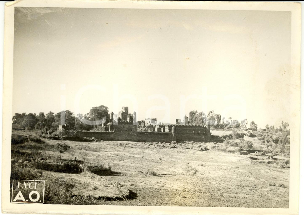 Fotografia d epoca originale 1930 circa AOI ETIOPIA  CASTELLO DI GONDAR  Foto LUCE autentica 18x13 cm 1