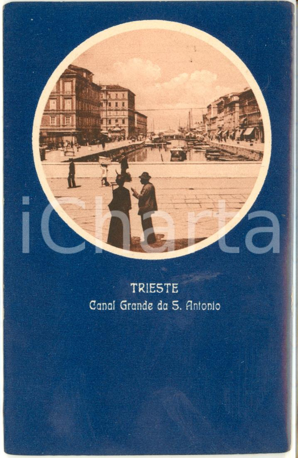 Cartolina originale da collezione 1930 ca TRIESTE Vedutina Canal Grande da Sant Antonio animata FP NV 1