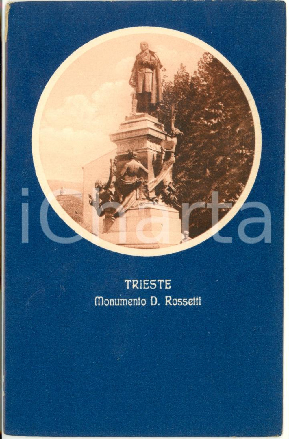 Cartolina originale da collezione 1930 circa TRIESTE Vedutina monumento Domenico Rossetti FP NV 1