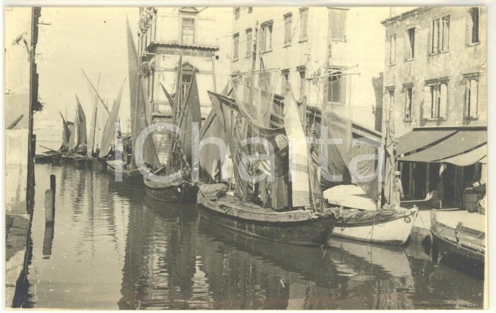 Cartolina originale da collezione 1941 CHIOGGIA VE Scorcio particolare animato FP NV foto BONIVENTO 1