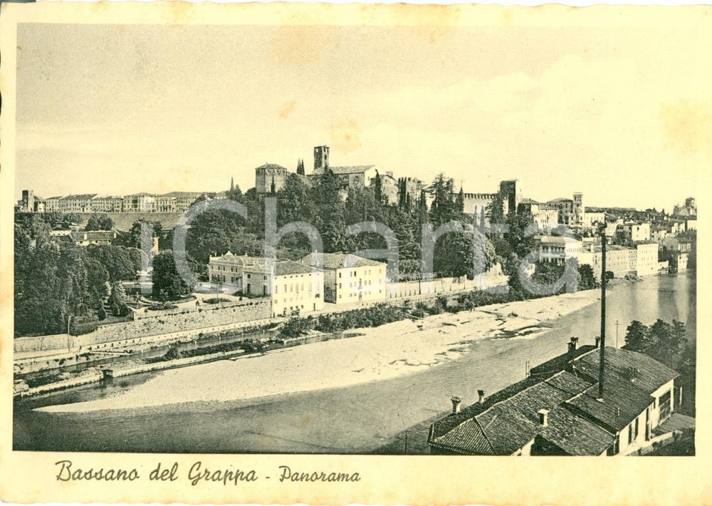 Cartolina originale da collezione 1938 BASSANO DEL GRAPPA VI Panorama della cittÃ  Cartolina FG VG 1