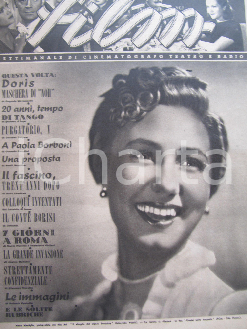 Giornale, rivista storica 1943 Rivista FILM Luciano FOLGORE Teatro in PURGATORIO La commedia del divismo 1