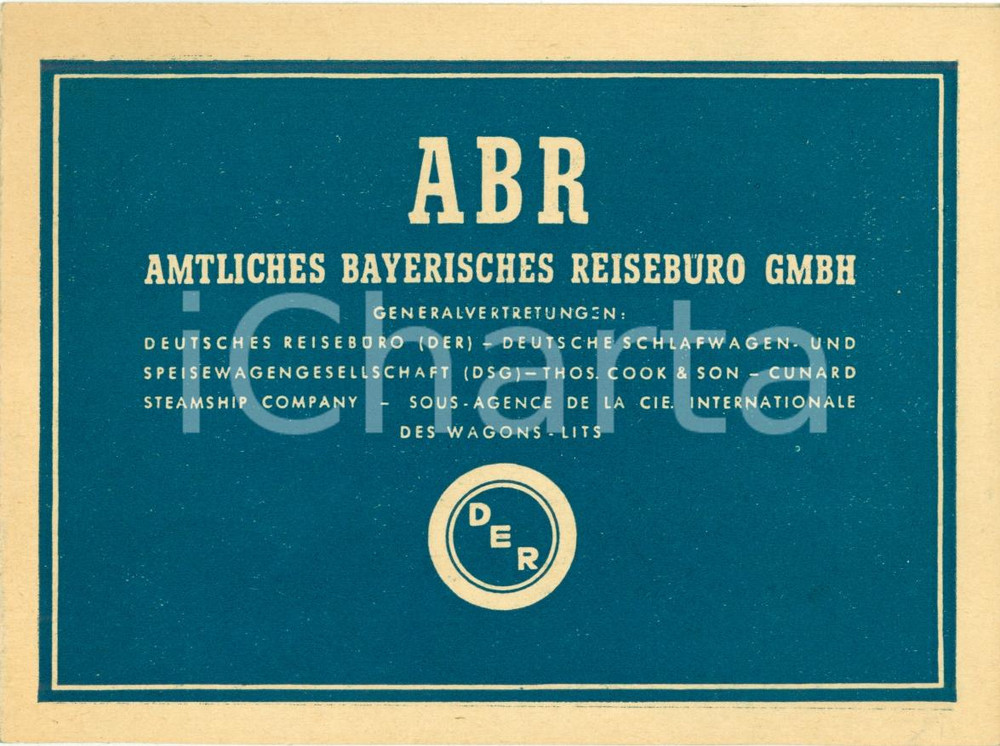 Materiale pubblicitario d’epoca 1950 circa ABR Bayerisches ReisebÃ¼ro Esposimetro BEWI 1