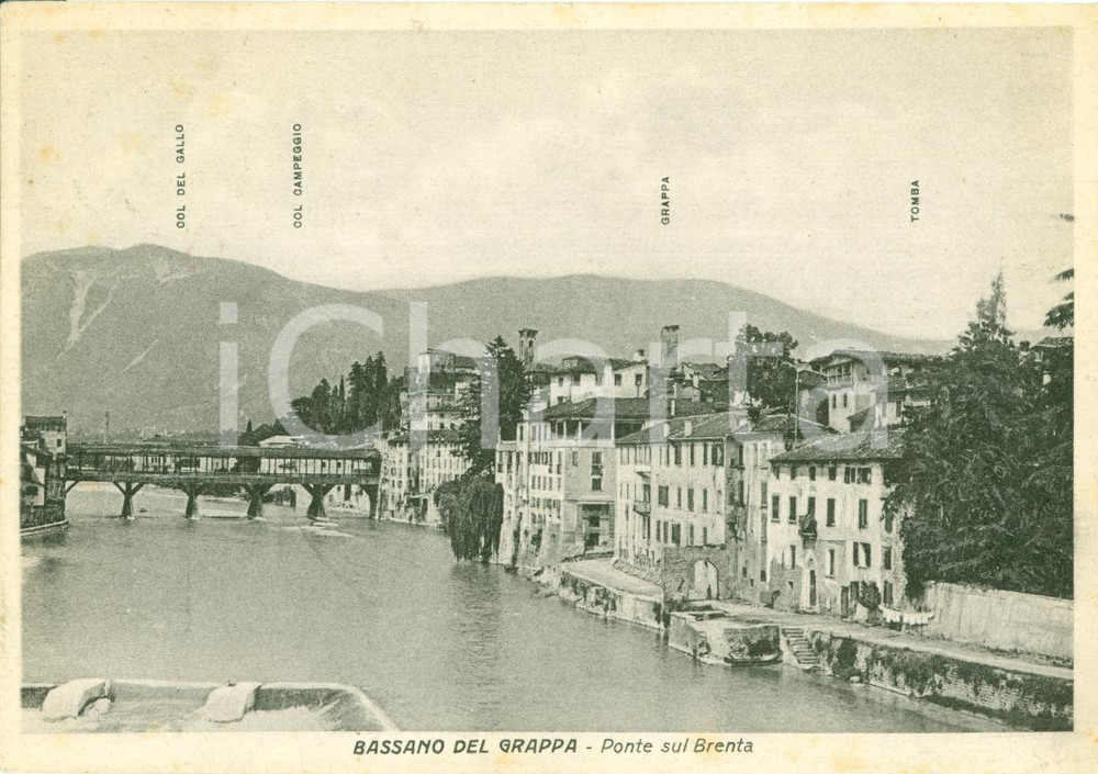 Cartolina originale da collezione 1938 BASSANO DEL GRAPPA VI Il ponte sul BRENTA Cartolina FG VG 1