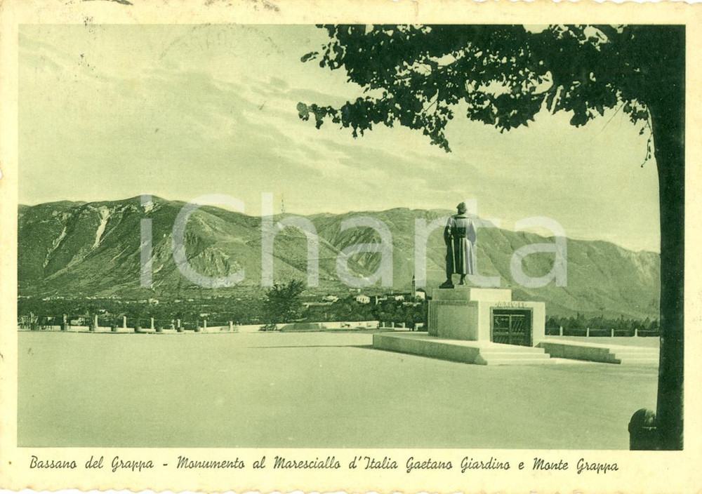 Cartolina originale da collezione 1938 BASSANO DEL GRAPPA VI Monumento Gaetano GIARDINO Cartolina FG VG 1