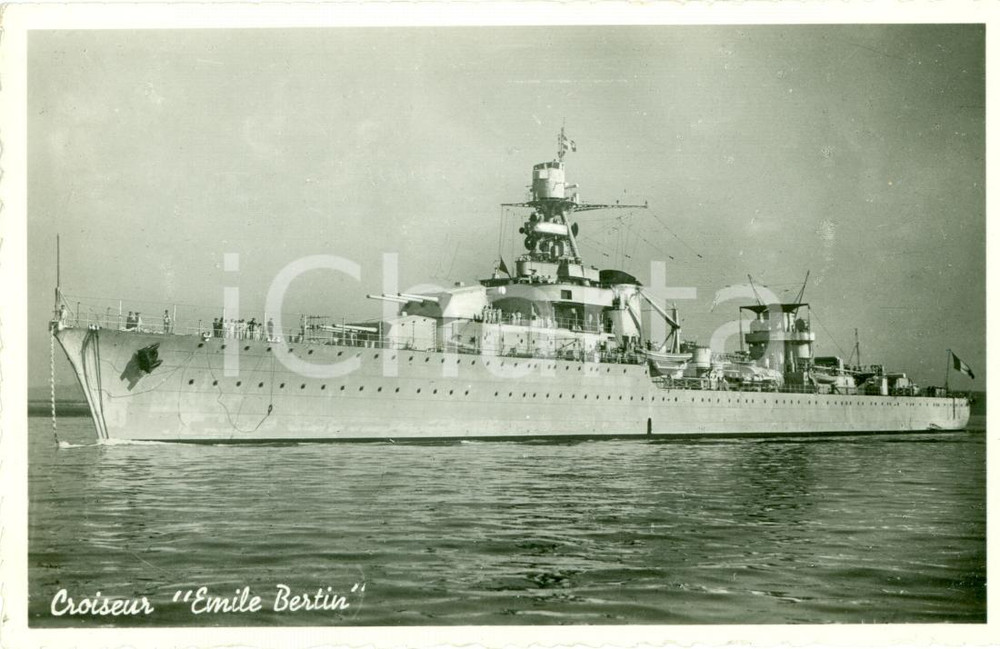 Cartolina originale da collezione 1930 MARINA FRANCESE Croiseur EMILE BERTIN Incrociatore 1