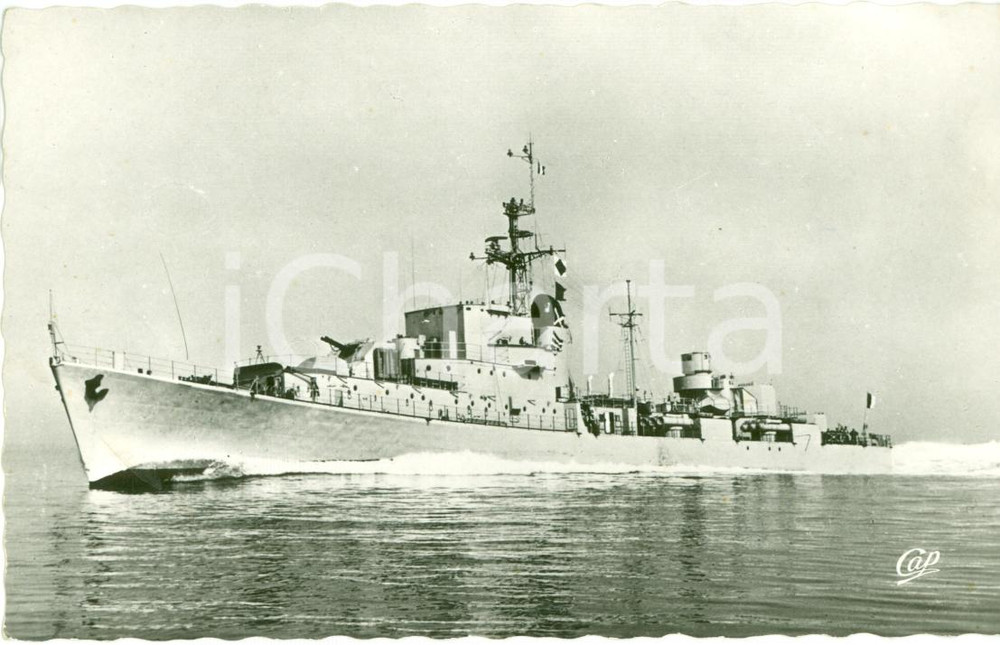 Cartolina originale da collezione 1950 ca MARINA FRANCESE Escorteur Rapide PICARD FP NV 1