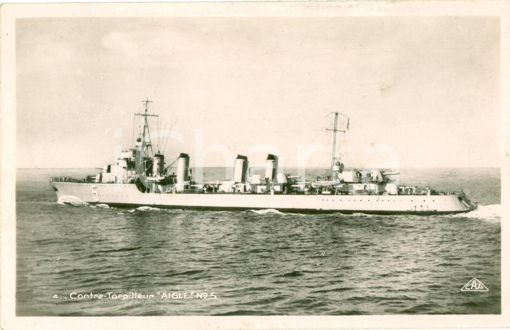 Cartolina originale da collezione 1930 circa AIGLE Cacciatorpediniere Cartolina FP NV 1