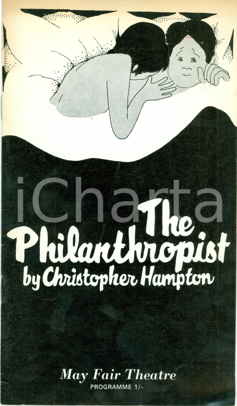 Materiale pubblicitario d’epoca 1970 LONDON Comm THE PHILANTHROPIST Christopher HAMPTON 1