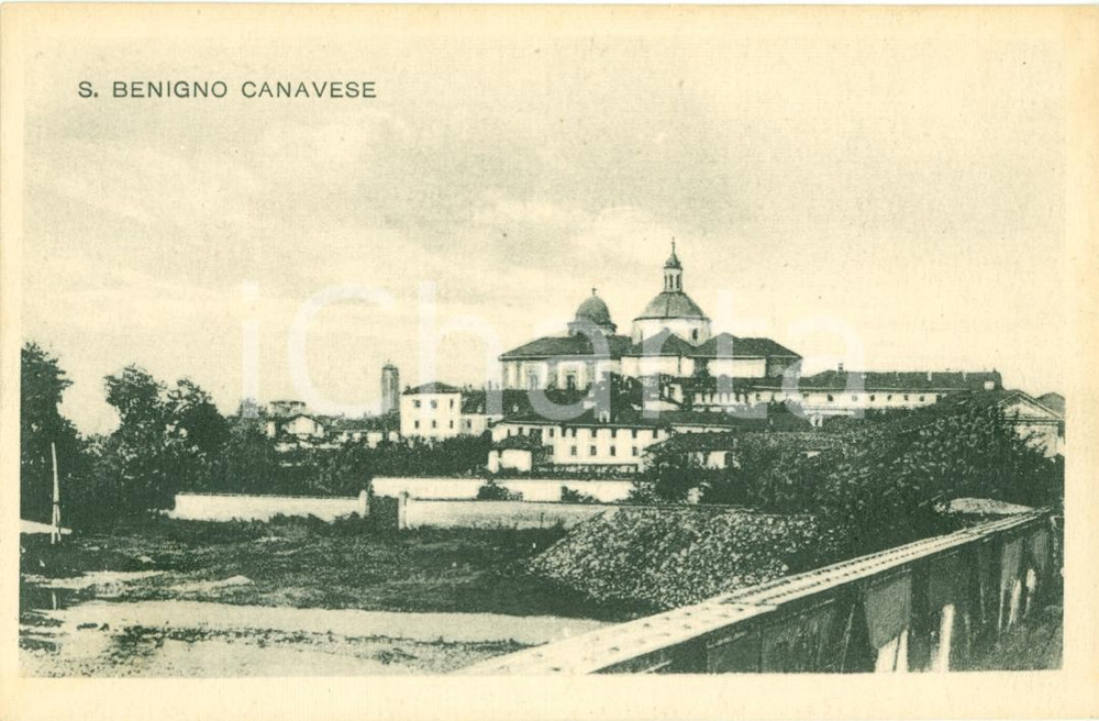 Cartolina originale da collezione 1930 ca SAN BENIGNO CANAVESE TO Veduta del paese NV 1