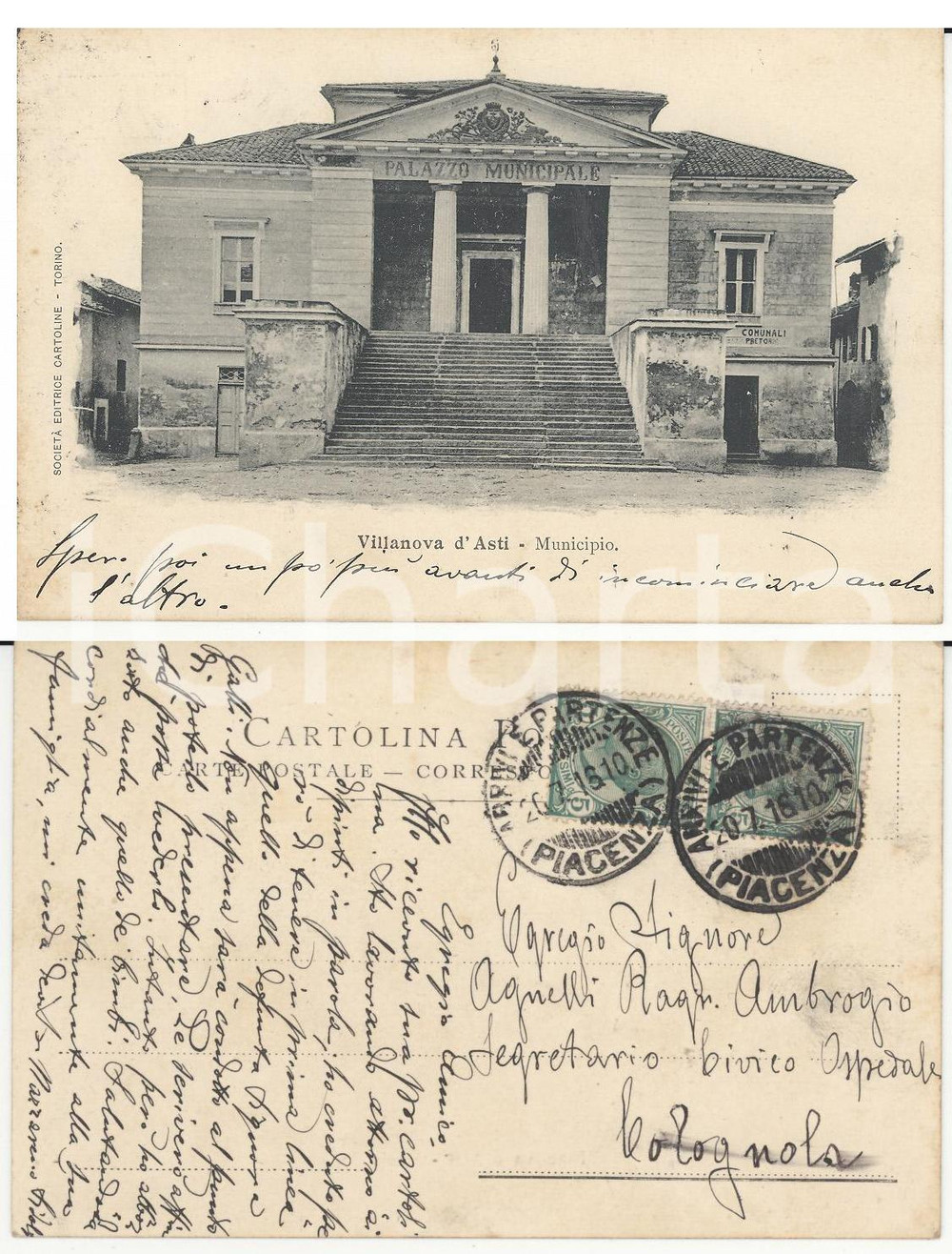 Autografo originale 1916 VILLANOVA D ASTI Nazzareno SIDOLI su ritratto della signora GALLI Autografo 1