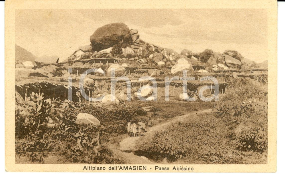 Cartolina originale da collezione 1935 AOI MAY LIBUS Eritrea Altopiano AMASIEN  Paese abissino FP VG 1