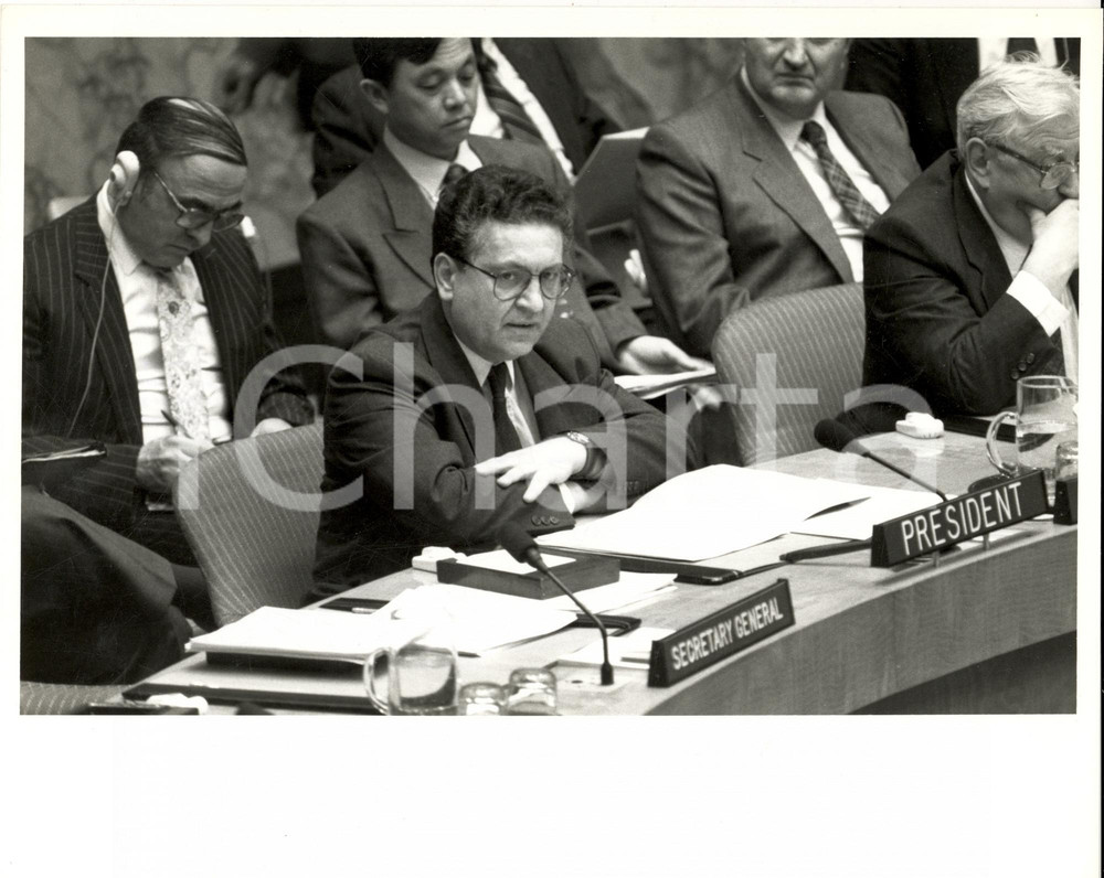 Fotografia d epoca originale 1991 NEW YORK Aurel Dragos MUNTEANU Guerra JUGOSLAVIA Cessate il fuoco foto 1