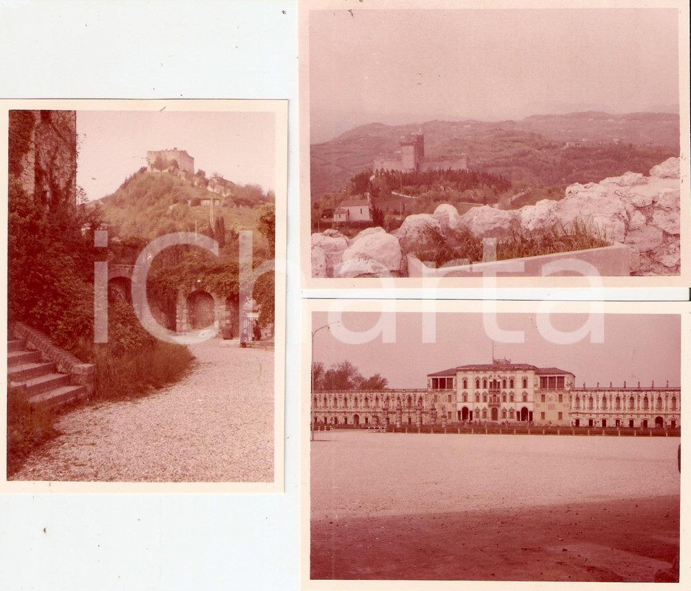 Fotografia d epoca originale 1965 MONTECCHIO MAGGIORE VI Castelli di Romeo e Giulietta e villa Lotto 3 foto 1