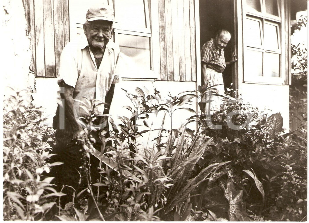 Fotografia d epoca originale 1982 LATIN AMERICA Old Emiliano FLORES manages three gardens WHO GERIATRICS 1