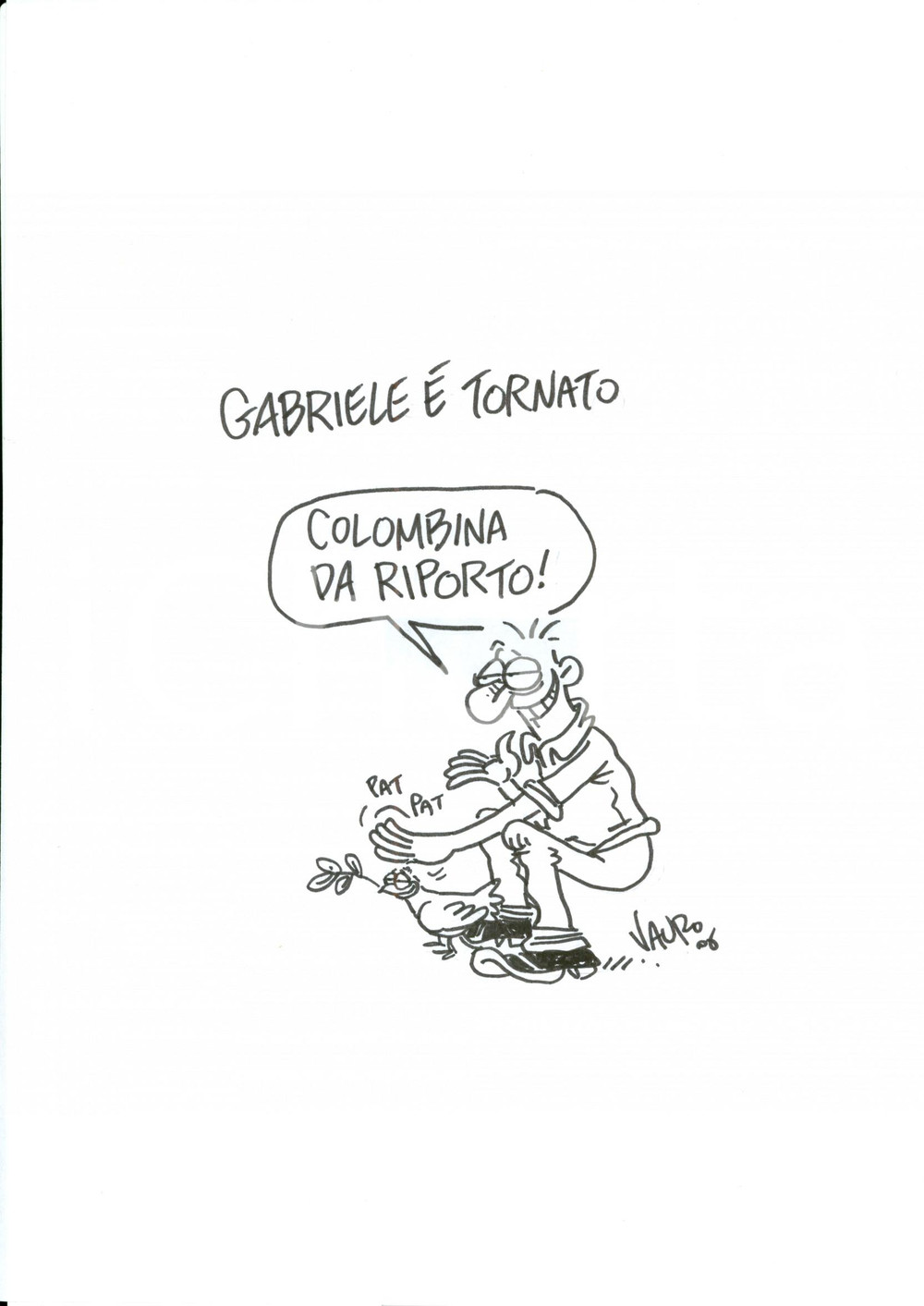 Stampa, bozzetto originale 2006 DISEGNO originale VAURO Gabriele TORSELLO è stato liberato! 1