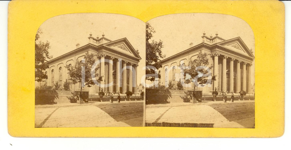 Fotografia d epoca originale 1890 BOSTON USA Church of the UNITY  Stereoscopy 1