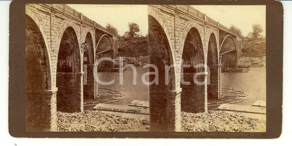 Fotografia d epoca originale 1890 PHILADELPHIA USA Connecting Bridge PENNSYLVANIA Railway 1