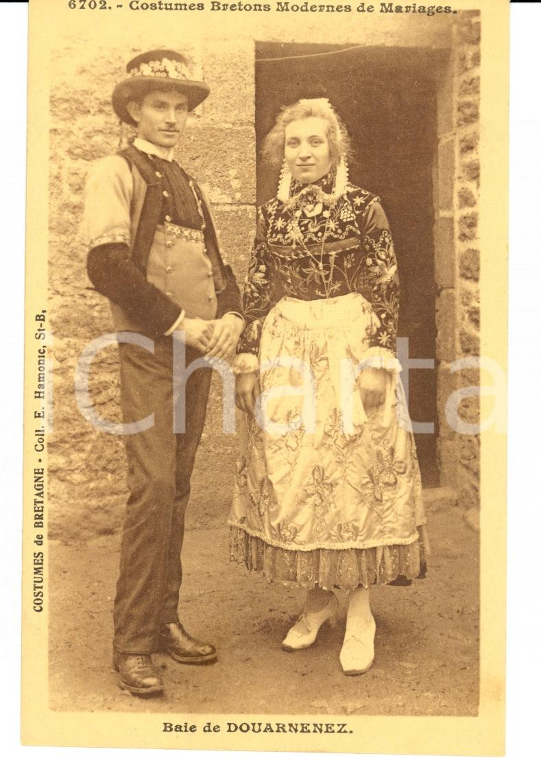 Cartolina originale da collezione 1900 DOUARNENEZ F COSTUMES BRETONS de mariage FP NV 1