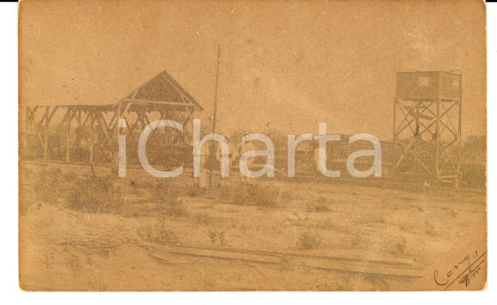 Cartolina originale da collezione 1906 CONGO BELGA Indigeni al lavoro in ferrovia RARA Cartolina FP VG 1
