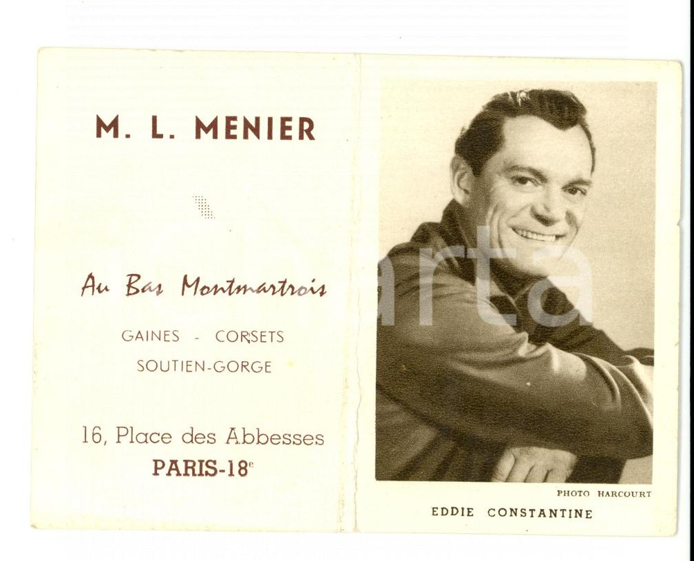 Oggetto da collezione cartaceo 1959 PARIS Calendrier de poche Eddie CONSTANTINE 1