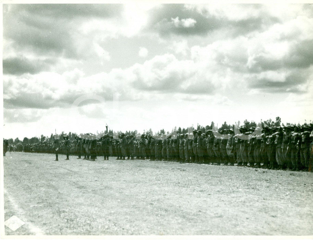 Fotografia d epoca originale 1936 ADDIS ABEBA ETIOPIA Rassegna militare Divisione SABAUDA Fotografia 1