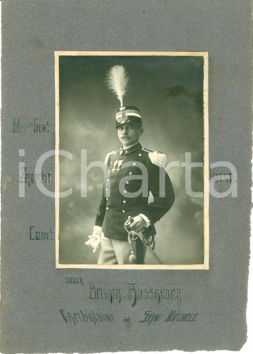 Fotografia d epoca originale 1915 WWI BRIGATA ALESSANDRIA Gen Luigi ZANCHI Comandante GARIBALDINI SAN MICHELE 1