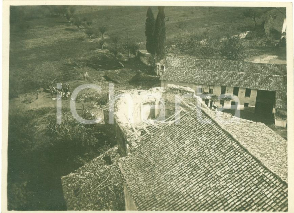 Fotografia d epoca originale 1917 SAN PIER D ISONZO WWI Chiesa SANTI PIETRO E PAOLO bombardata da AUSTRIACI 1