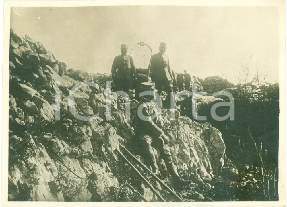 Fotografia d epoca originale 1917 FRONTE DEL PIAVE WWI Ricovero Tenente Colonnello GATTO Fanteria Fotografia 1