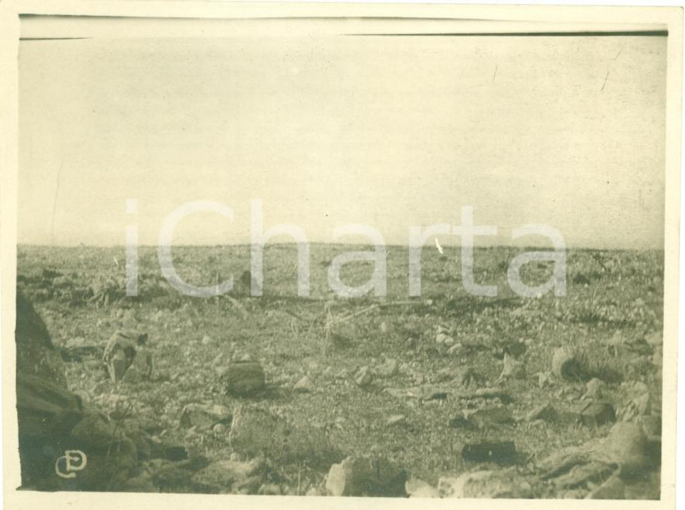 Fotografia d epoca originale 1917 FOGLIANO REDIPUGLIA GO WWI Resti accampamento Fanteria MONTE SEI BUSI 1