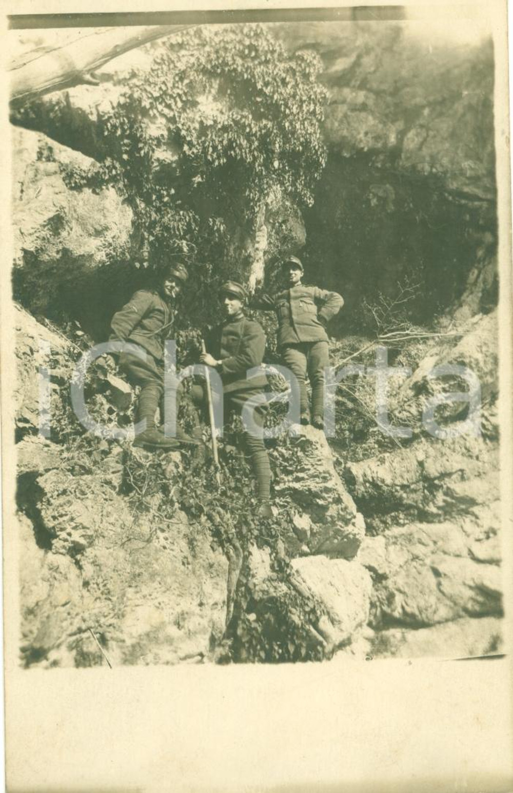 Fotografia d epoca originale 1917 SLOVENIA WWII Compagnia ALLINEY 155Â° Regg. Fanteria Brigata ALESSANDRIA 1