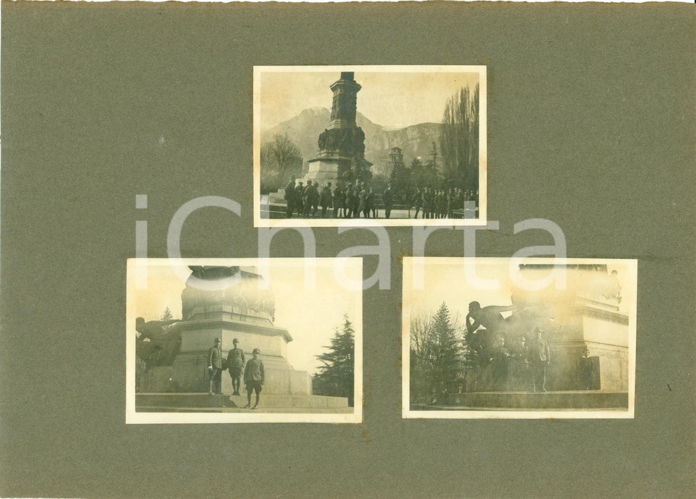 Fotografia d epoca originale 4 NOVEMBRE 1918 TRENTO WWI Ufficiali 82Â° Reggimento Monumento a DANTE 3 foto 1