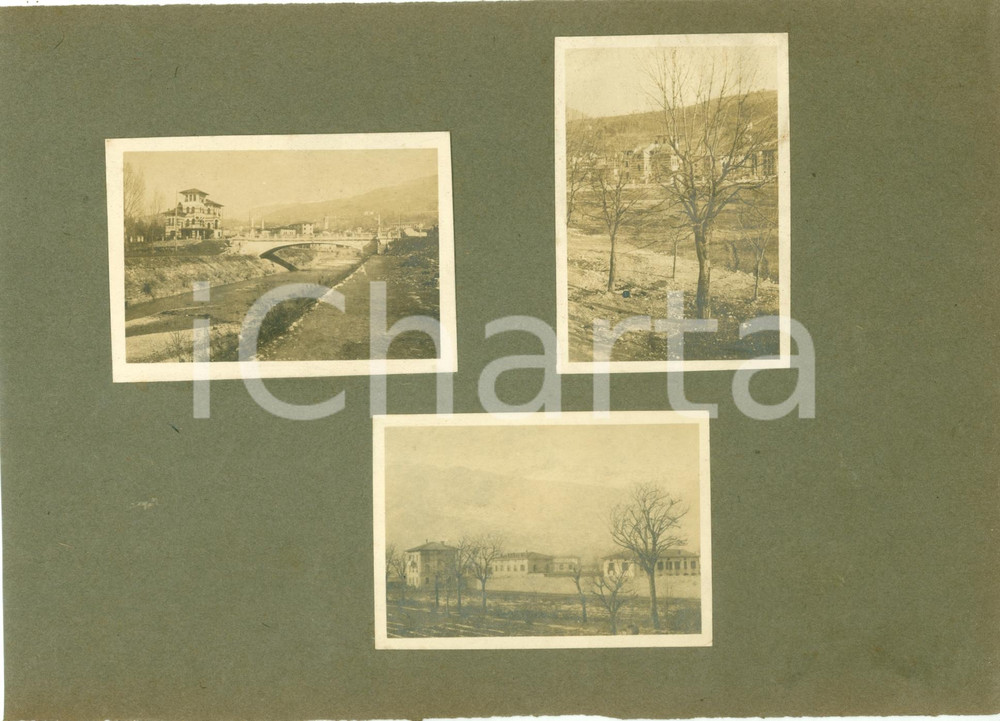 Fotografia d epoca originale 1919 ROVERETO TN Il Ponte Nuovo e le nuove case Lotto 3 fotografie 1