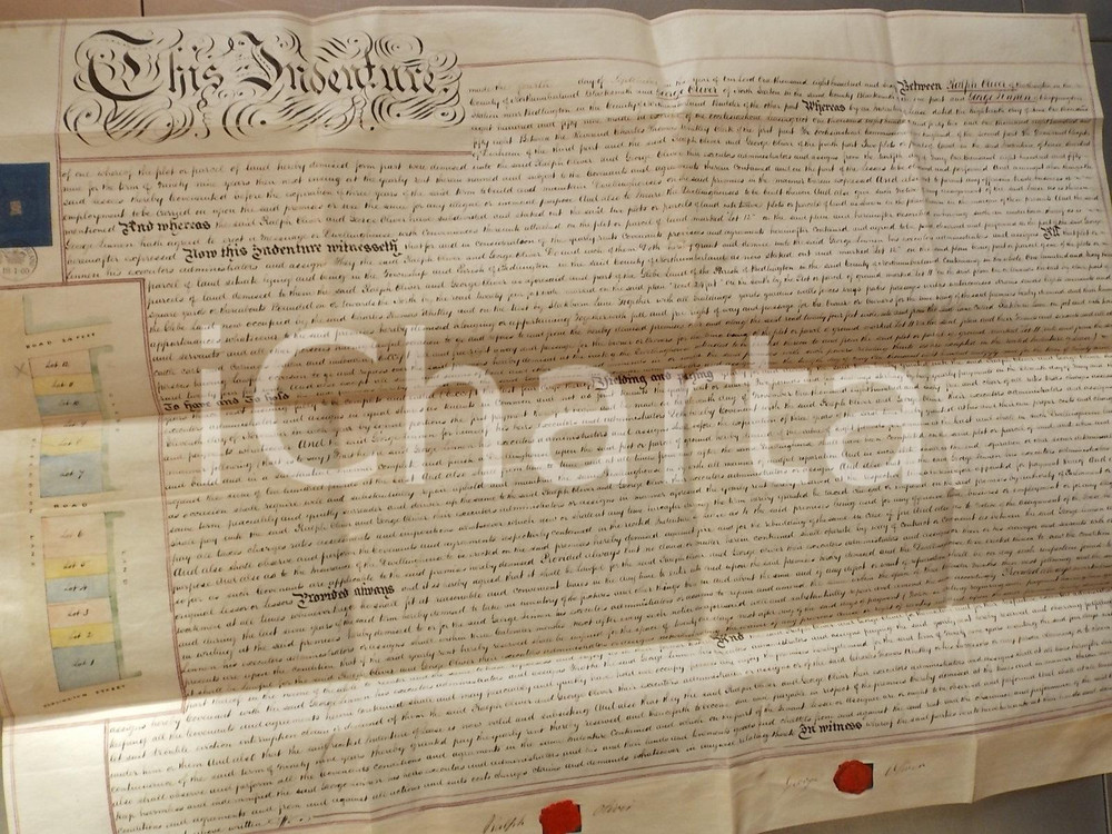 Documento originale, autentico 1860 BEDLINGTON UK Underlease between Ralph OLIVER and George LINNEN 1