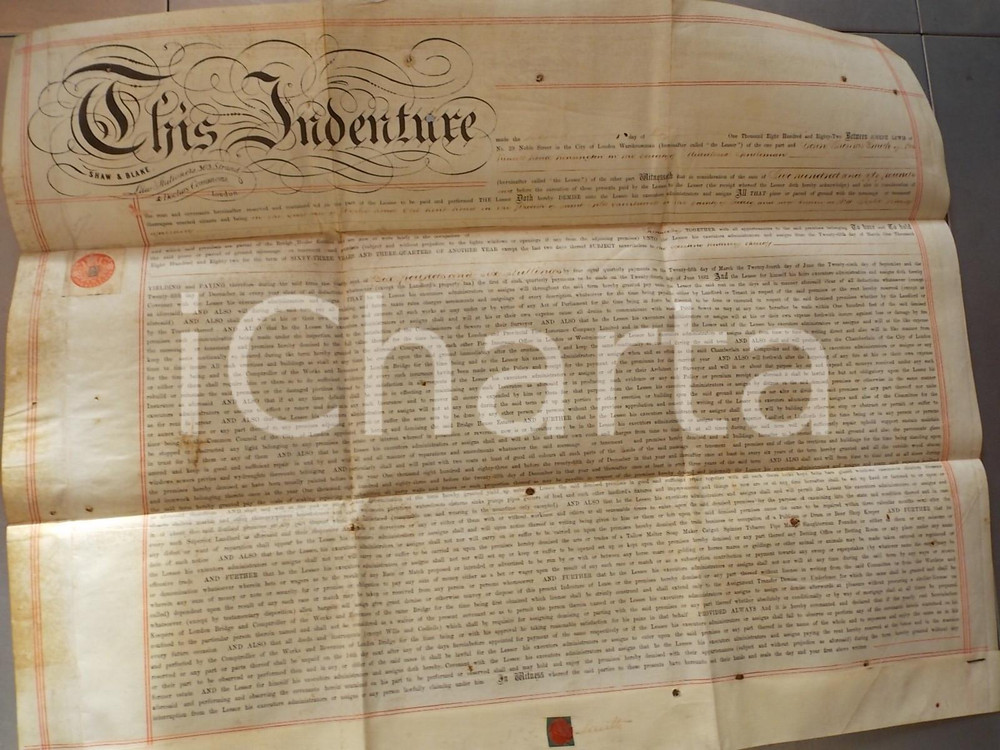 Documento originale, autentico 1882 ST. GILES / CAMBERWELLUK Underlease Joseph LEWIS messuage PEPLER ROAD 1