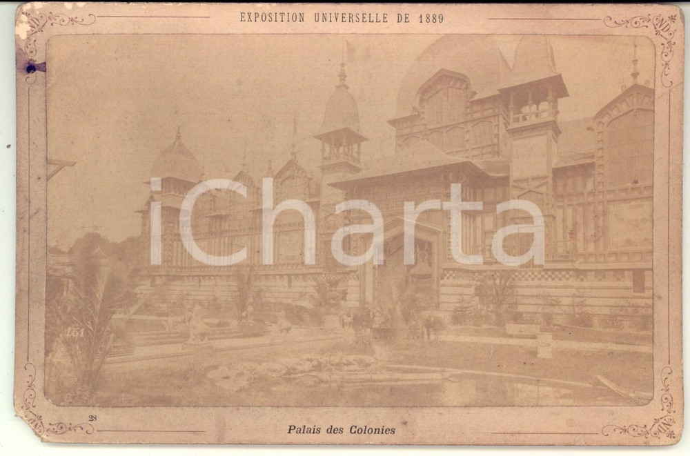 Fotografia d epoca originale 1889 PARIS EXPO UNIVERSELLE Palais des colonies Foto VINTAGE 17x11 1