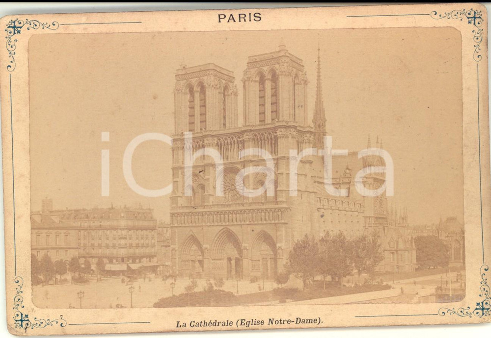 Fotografia d epoca originale 1880 ca PARIS CathÃ©drale NOTREDAME Fotografia VINTAGE 17x11 cm 1