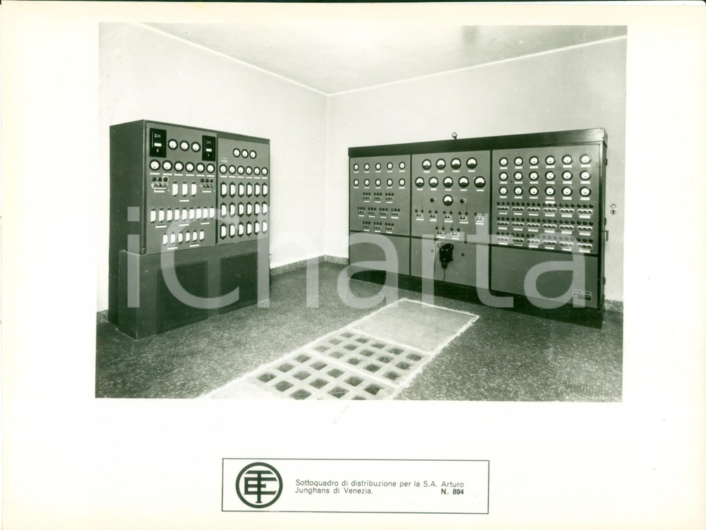 Materiale pubblicitario d’epoca 1960 MILANO Telemeccanica Elettrica Impianto SA JUNGHANS di VENEZIA Scheda foto 1