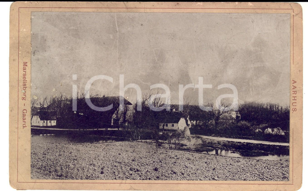 Fotografia d epoca originale 1880 ca AARHUS DENMARK Marselisborg  Gaard Foto VINTAGE 17x11 cm 1