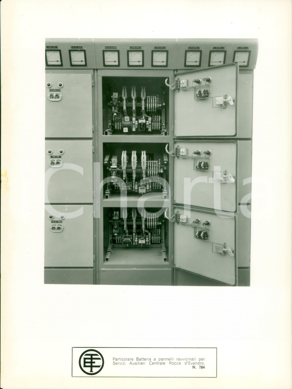 Materiale pubblicitario d’epoca 1960 MILANO Telemeccanica Elettrica Batteria Centrale ROCCA EVANDRO Scheda foto 1