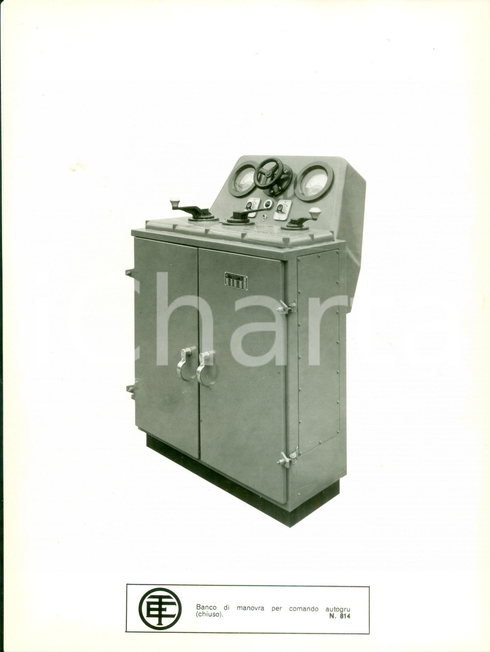 Materiale pubblicitario d’epoca 1960 MILANO Telemeccanica Elettrica Banco manovra comando autogru Scheda foto 1