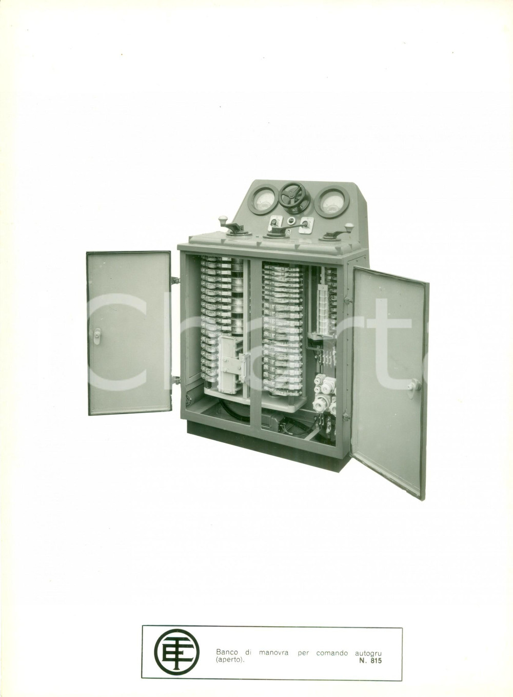 Materiale pubblicitario d’epoca 1960 MILANO Telemeccanica Elettrica Banco manovra comando autogru Scheda foto 1
