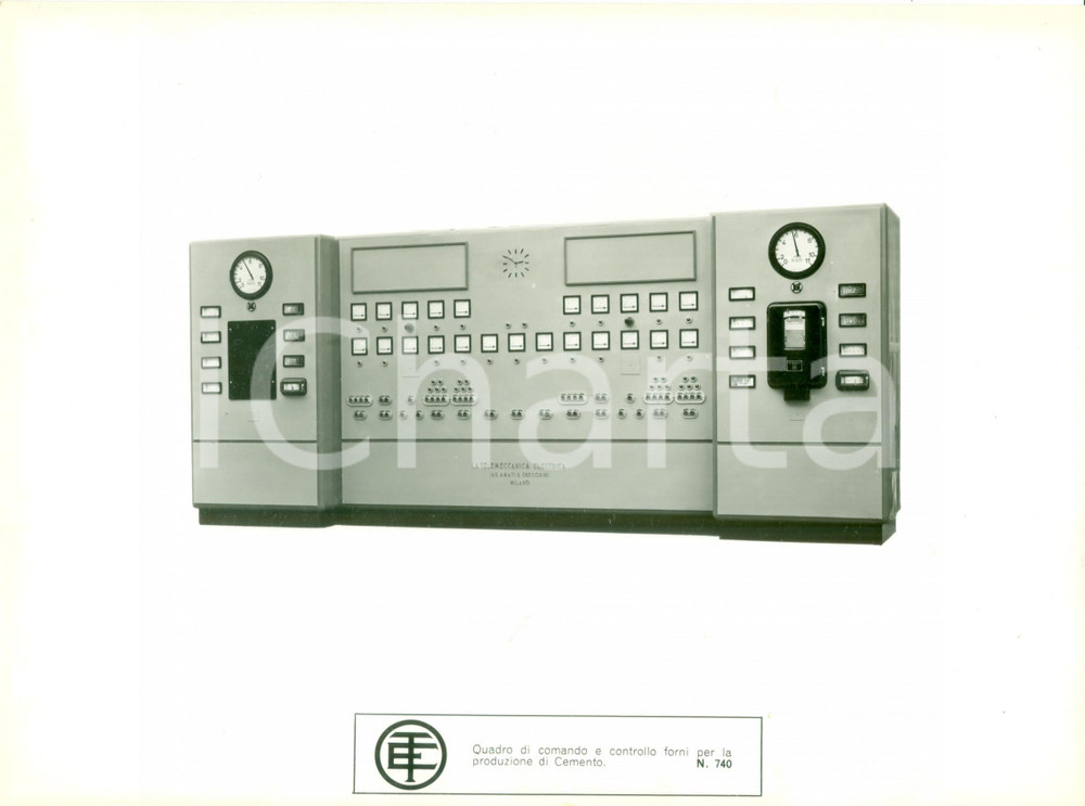 Materiale pubblicitario d’epoca 1960 MILANO Telemeccanica Elettrica Quadro produzione cemento Scheda fotografica 1