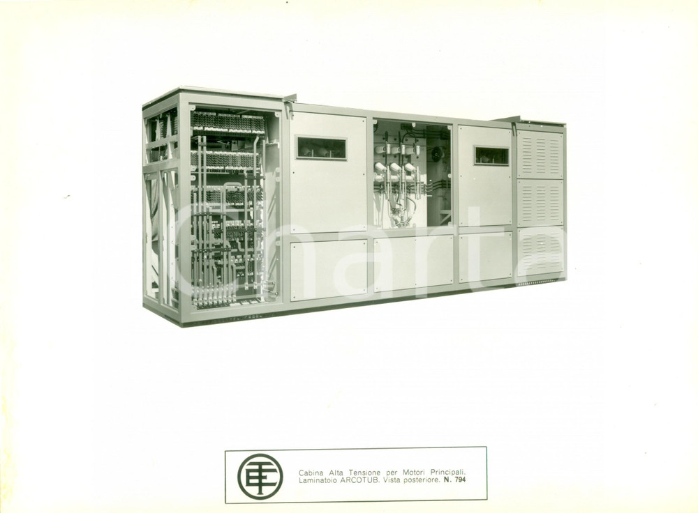 Materiale pubblicitario d’epoca 1960 MILANO Telemeccanica Elettrica Cabina Laminatoio ARCOTUB Scheda fotografica 1