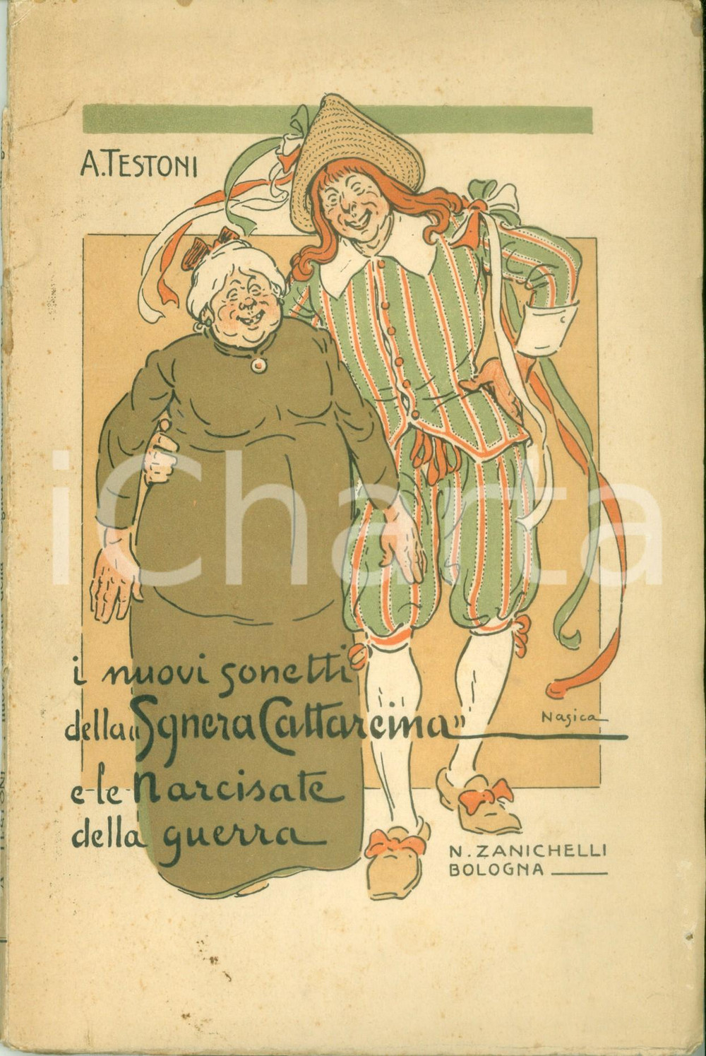 Libro, pubblicazione d epoca 1920 Alfredo TESTONI Nuovi sonetti Sgnera Cattareina Narcisate della Guerra 1